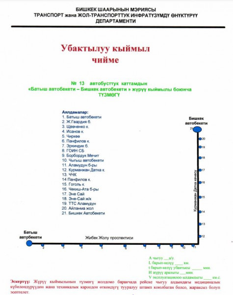 Бишкекте жаңы №13 автобустук каттам иштей баштады, батыш автобекети ишин токтотту