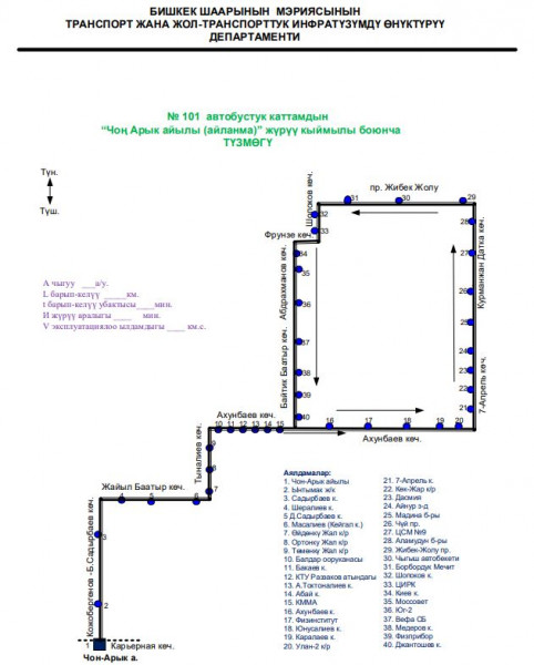Бишкекте жаңы автобустук каттам иштей баштады (карта)